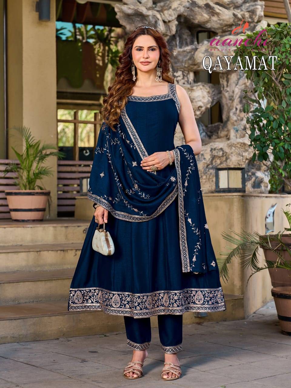 QAYAMAT By AANCHI Stylish Beautiful Colourful VICHITRA SILK Dresses At Wholesale Price
